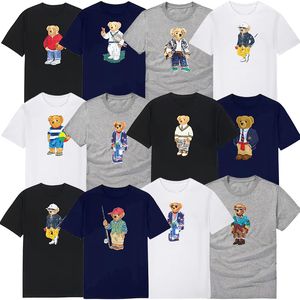 メンズTシャツデザイナーTシャツファッションベアパターンプリント夏の最高品質のティーカラーレディースTシャツ通気性シャツ短袖服S-2xl