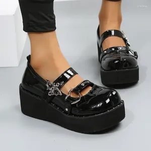 Dress Shoes Sweet Cute Mary Janes Women's JK Uniform Pumps Wedges High Heels Platform Female Gothic Girls Lolita Punk 2024