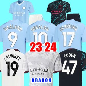 Koszulki piłkarskie Haaland 23 24 de Bruyne Phillips Mans Cities Grealish Ferran Mahrez Foden Bernardo Joao Cancelo Z Rodrigo Football Shirt Zestaw dla dzieci zestawów mundur55