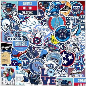 Araba Çıkartmaları 50 PCS Rugby Sticker Titans ITI için DIY LAGE Dizüstü Bilgisayar Kaykay Motosiklet Bisiklet Damla Teslim Teslim Mobiller Motosiklet Exte Dhlui