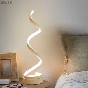 Masa lambaları Spiral LED Masa Lambası Yatak Odası Başucu Lambası Küçük Gece Işığı Ev Çalışma Dekor Masa Lambası E/US/AU/UK Fişi YQ240123