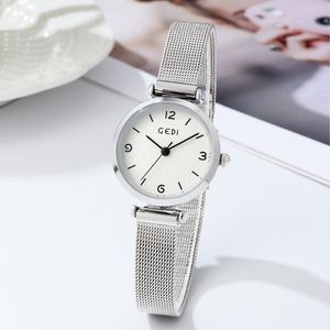 Maglia semplice da donna in acciaio inossidabile con elegante orologio al quarzo impermeabile casual montre de luxe regali A6