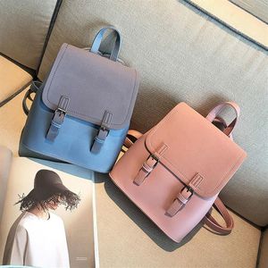 HBP 2021 Fashion Ryggsäck Ny koreansk version av kvinnors ryggsäckar Solid Color Girl Shoulder Bags Simple Hit Small Bag Colors 2518