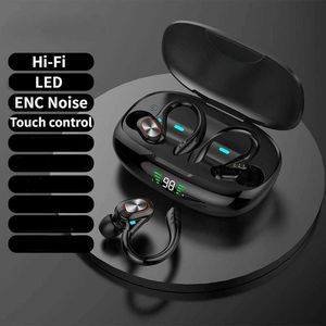 Auricolari per telefono cellulare Auricolare Bluetooth in-ear Auricolare Bluetooth senza fili HiFi Stereo Musica Auricolari in gomma ENC Cuffie da gioco sportive con cancellazione del rumore J240123