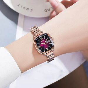 Womens calendar light luxury high-grade stainless steel quartz waterproof watch gifts