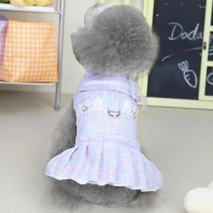 Dog Apparel Pets Clothes Stylish Sweet Ladylike Cotton Dress For Autumn