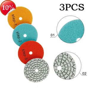 New 3pcs Diamond Dry/Wet Polishing Pad Granite Marble Flexible Sanding Disc 3 Step Ceramic Stone Polishing Disc Abrasive Grinding