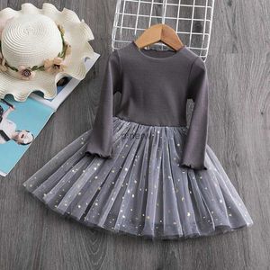 Girl's Dresses Little Girl Dress Long Sleeve Knit Dresses Children Casual Clothing Kids Baby Girl Clothes 1 to 4 Years Tutu Birthday Party Wear