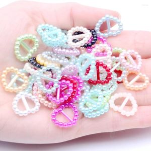 Nail Art Decorations 1000pcs 16x15mm 8mm Inner Bar Heart Shape Buckle Pearls Many Colors Diamante Diy Crafts Jewelry Making Accessories