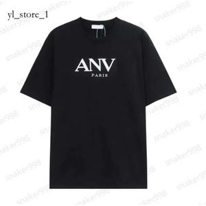 2024 LANVINS Tシャツメンズ女性デザイナー半袖ファッション夏春のカジュアルコットンティーイタリースタイルトップブラックホワイトグリーンランビンレターTシャツ2537