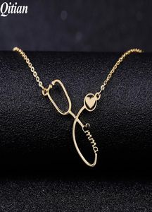 Custom Necklaces Stainless Steel Necklace Stethoscope Personalized Name Necklaces For Women Nurse And Doctors Jewelry9859182