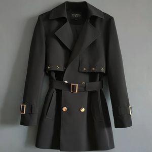 Giacca da uomo di lusso classica moda coreana trench doppio petto giacca da uomo kaki casual giacca a vento cappotto nero maschile 6XL 240122