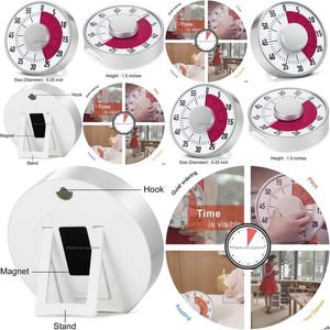 Küchentimer runder mechanischer Countdown-Timer Klassenzimmer visuell mit Magnet für Lehrerunterricht Kinder ADT Kochen Büro Drop Delive Dhhvz