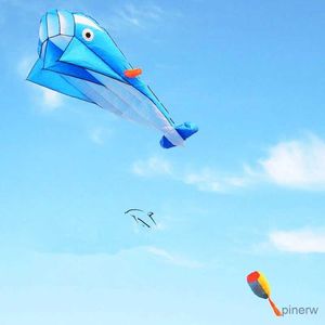 Kite Accessories free shipping large dolphin kite flying soft kites line ripstop nylon outdoor toys octopus kite factory alien inflatable kites
