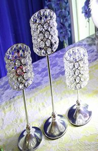 Suporte de vela de cristal metal prata castiçal lanterna votice suporte de vela candelabros peças centrais decoração de casamento mariage1028144