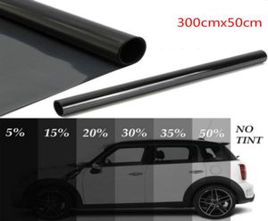 300cm x 50cm preto folhas de janela do carro matiz filme rolo auto casa vidro verão solar uv protetor adesivo films2036060