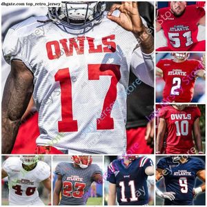 Fußballtrikots Florida Atlantic Owls FAU Fußballtrikot NCAA College Chris Robison Malcolm Davidson Harrison Bryant Devin Singletary Anto