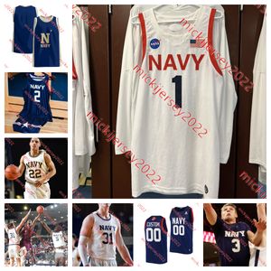 Navy Midshipmen koszulka koszykówki Cam Cole Reiss Whitaker Jinwoo Kim Donovan Draper Ethan DeLaurier Carnegie Johnson Jack Medalie Custom zszyte jerseys