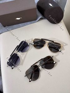 Designer TF Solglasögon Män Tom-Fords Solglasögon för kvinnor Halva runt Aviator Style Eglasses Glasögon Gelat Tunna ram Desginer Solglasögon med Box RCRZ 992