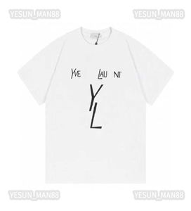 Designer Xury YSLS Classic T -shirt Mens och Womens Hip Hop Letters Trycker Topp Summer Breattable High Street Cotton Loose Tee4657863
