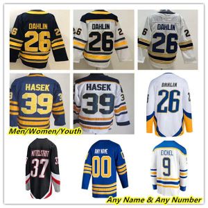 커스텀 버팔로 리버스 레트로 하키 유니폼 Rasmus Dahlin Tage Thompson Alex Tuch Jeff Skinner Kyle Okposo Victor Olofsson Pat LaFontaine do