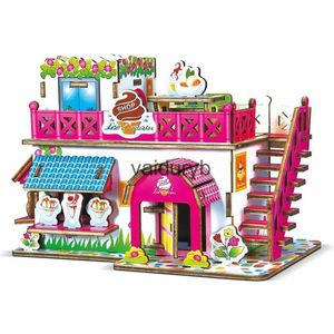 3d quebra-cabeças de madeira gelo cottage modelo construção kits em miniatura auto montagem brinquedo crianças artesanato presentes brinquedos educativos Toysvaiduryb