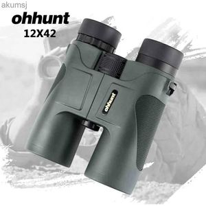 Telescopes ohhunt 12X42 Binoculars Prism Telescope Power Zoom Wide-angle Optics Waterproof Binoculars for Hunting Camping Hiking YQ240124