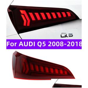 車のテールライトはQ5のテールライトLED 2008-20 18 TaillightsリアDRL移動ターンシグナルブレーキフォグランプアセンブリドロップデリバリーAutomobi OTTM1