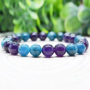 MG1995 8 MM New Design 3A Grade Apatite Amethyst Mixed Bracelet Womens Beaded Gemstone Energy Healing Crystals Jewelry