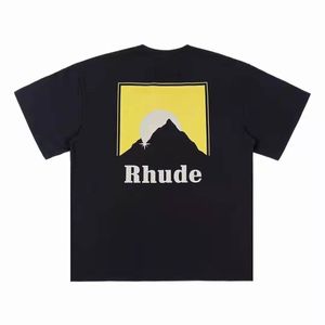 RHデザイナーメンズrhude刺繍Tシャツ夏のメンズトップレターポロスシャツレディースTシャツ