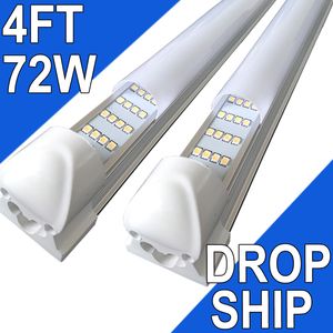 LED T8 Entegre Fikstür 4 Foot 72W Bağlanabilir LED Mağaza Işığı, LED Tavan Işığı ve Dolap Light, Soğutucu, Garaj, Depolar, Sütlü Kapak 25 Paket USASTOCK