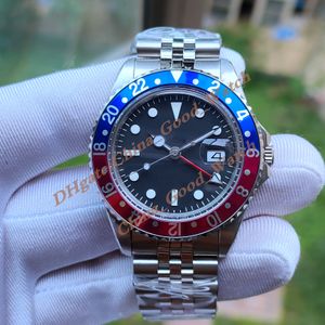 BP Factory Mens Vintage Watch Men 40 mm Blue Dial Red Rezel 1675 Jubileuszowa stalowa bransoletka Anticzna automatyczna 2813 Zegarki ruchowe mechaniczne zegarki na rękę