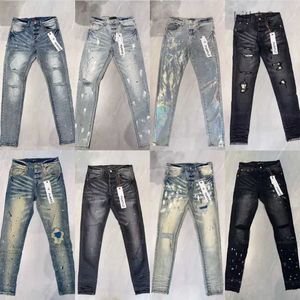 Ksubi Jeans Designer Jeans da uomo strappati dritti strappi regolari lavati vecchio lungo nero impilato PWCP