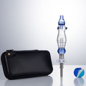 Glassvape666 NC036 Auslaufsicheres Dab-Rig-Glasbong-Rauchrohr-Taschenset 14-mm-Titan-Keramik-Quarz-Nagelclip-Dabber-Werkzeug, ca. 6,1 Zoll Außendurchmesser, 35-mm-Röhren-Bubbler-Bongs