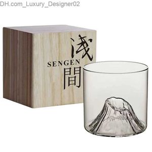 Weingläser Nische Whiskybecher im japanischen Stil-Shallow Mountain Likör XO Weinbecher Guanshan Fuji Kunstwerk Geschenkbox aus Holz Whiskyglas Q240124