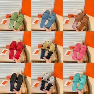 Tasarımcı Oran Oran Slaytlar Sandalet Deri Deri Sıradan Terlik Deri Sandal Yaz Tembel Karikatür Açık Ayak parmağı Oran Flip Flops Lady Erkek Kadın Ayakkabı I4TZ#