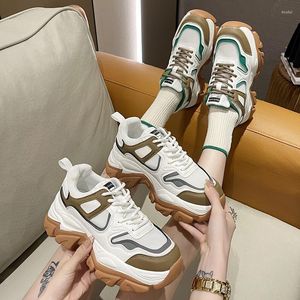 Dress Shoes Ladies Sneakers 2024 Women's Summer Platform Luxury Comfort Lace Up Casual High Heels Tennis Women