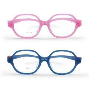Sonnenbrillenrahmen für Kinder, optische Brillen, abgerundeter quadratischer Rahmen, TR90, Größe 41, elastischer Riemenhalter, flexibel, biegsam, Jungen und Mädchen, 2–3 Jahre