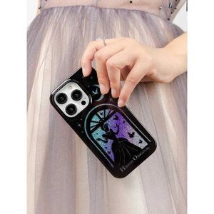 Casos de telefone celular Original Black Phone Case High-End Magic Princess Padrão Soft Capa para iPhone 12 13 14 Pro Max À Prova de Choque Anti Drop Phone Case J240124