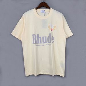 RH Designers Mens Rhude Bordado camisetas T para masculino Mens letra letra Polos camisa feminino Tshirts Roupas de mangas curtas grandes plus size 100% algodão camisetas s-xl 16