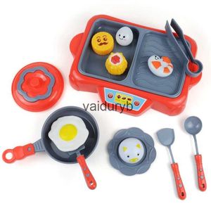 Cozinhas Jogar Comida DIY Mini Ldren's Kitchen Toys Som e Luz Kitchenette Plástico Seguro Finja Papel Talheres Crianças Brinquedo Educacional Giftsvaiduryb