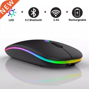 Bluetooth 5.2 dual-mode e mouse wireless ricaricabile con luce di ricarica per tablet, telefono cellulare e computer, mouse USB da 2,4 g Mouse wireless Mause portatile