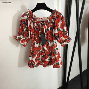 Mulheres roupas de grife para senhoras moda outono temperamento impresso barco pescoço manga curta alta qualidade superior vestuário 24 de janeiro