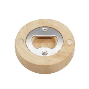 Openers Blank Diy Wooden Round Shape Bottle Openers Coaster Fridge Magnet Decoration Beer Opener Drop Delivery Home Garden Kitchen, Di Dhuet