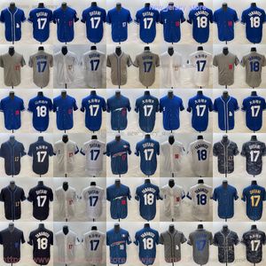New La Baseball 18 Yoshinobu Yamamoto Jersey Stitch Dodgers Home Away 17 Shohei Ohtani Jerseys Niebieska biała szara oddychająca koszulka sportowa mężczyzna Młodzież dla dzieci chłopcy