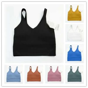 23 Yoga Outfit Lu-20 U Tipo Back Align Tank Tops Roupas de Ginástica Mulheres Casual Running Nude Apertado Sutiã Esportivo Fitness Linda Roupa Interior Colete Shi Hig