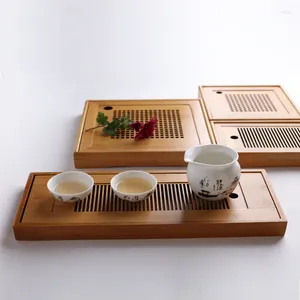 Tea Trays Wood Tray Set Storage Fu Board Room Ceremony Drainage Water Tool Table Solid Chinese Drawer Kung
