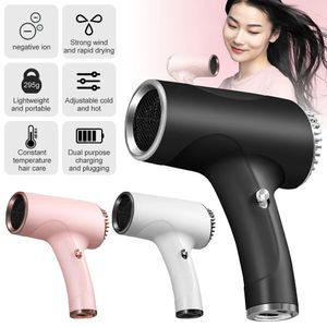 Portable Cordless Hair Dryer USB Rechargeable Electric Cold Wind HairDryer Hairdressing Tool Personal Care Home Appliance 240119