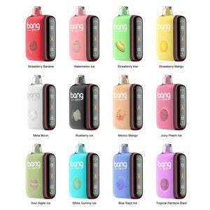 Bang Box 9000 ve Bang Box 18000 Puflar Tek Kullanımlık Vape 0% 2% 3% 5% 5 puf 9k 28ml Ön yüklü 650mAh şarj edilebilir ekran güç Vaper 18000 18k puf