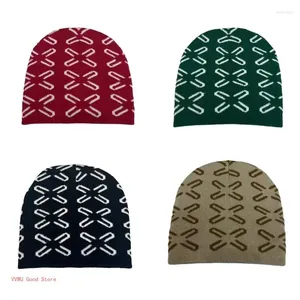 Ball Caps Knitted Beanie Hat For Students Adult Windproof Foldable Winter Handmade Jacquard Pattern Keep Warm Cycling